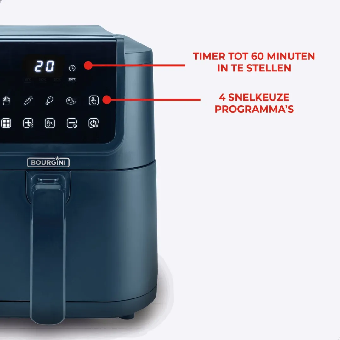 Bourgini Slimfit Airfryer XL 1500W - Blauw