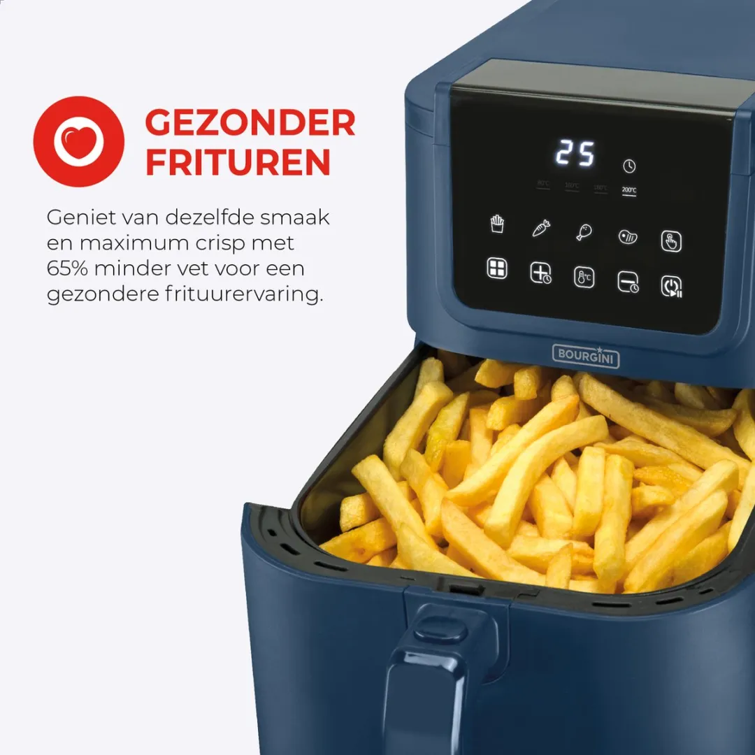 Bourgini Slimfit Airfryer XL 1500W - Blauw