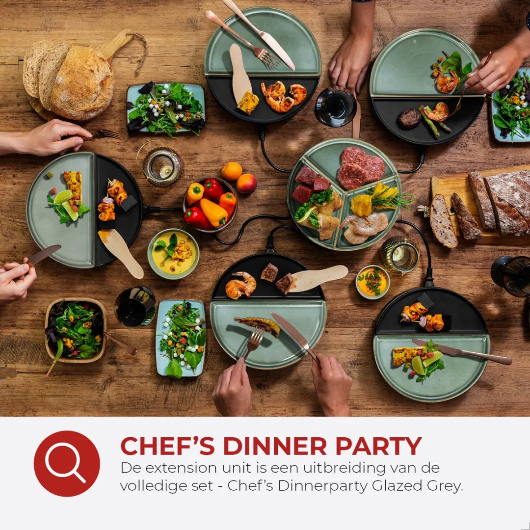 Bourgini Chef's Dinner Party Chefs Dinner Party - 8 Platen - 250W - Grijs Blauw - afbeelding 6 van 6