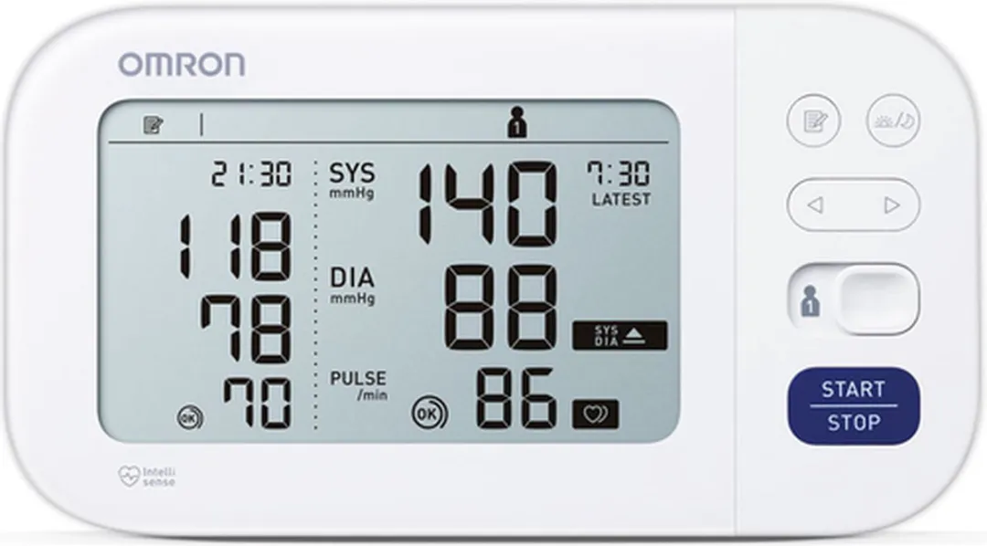 Omron M6 Comfort Bloeddrukmeter - 100 Metingen - Wit/Grijs