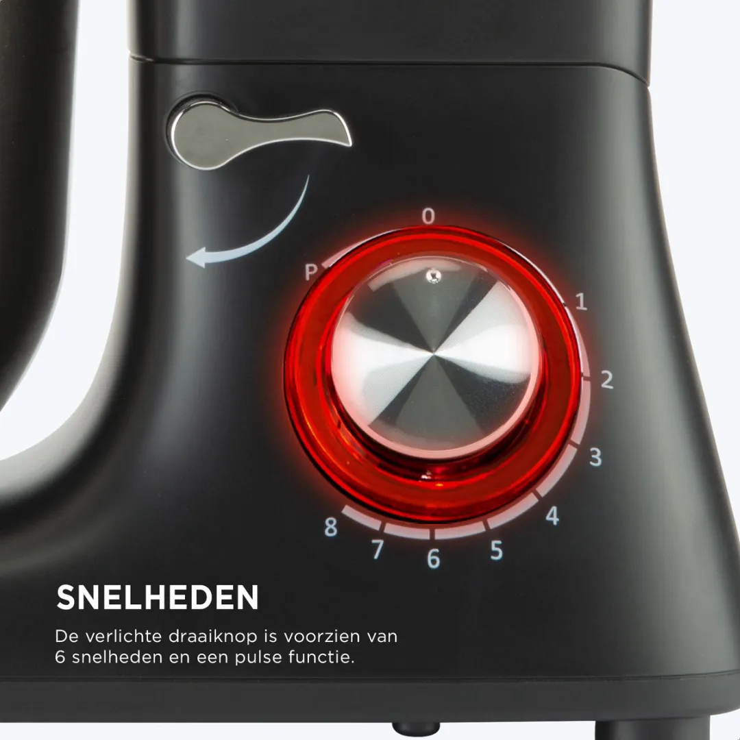 Bourgini Kitchen Chef Plus Keukenmachine 1400W - 5.5L Zwart - afbeelding 6 van 6