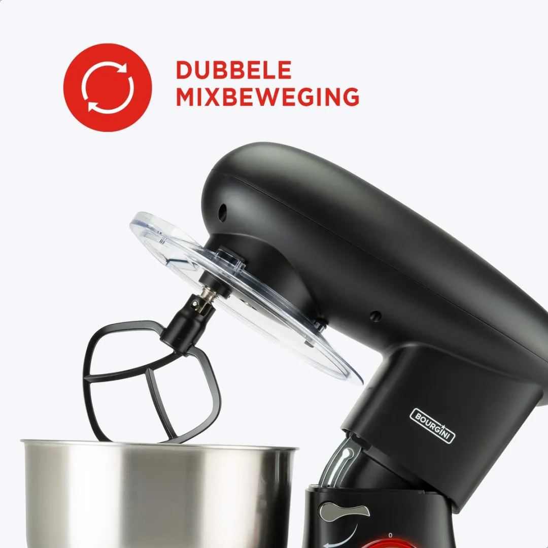 Bourgini Kitchen Chef Plus Keukenmachine 1400W - 5.5L Zwart