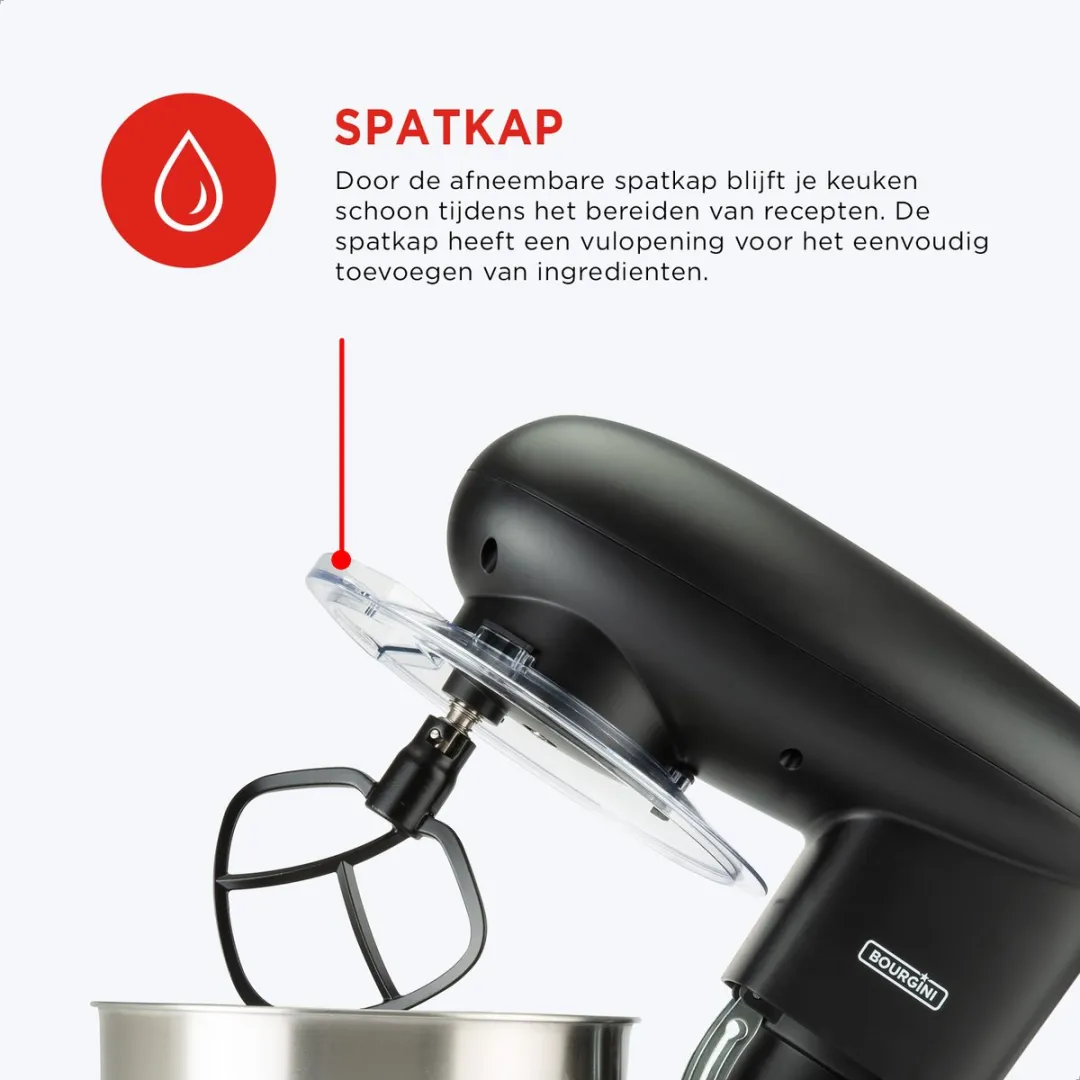 Bourgini Kitchen Chef Plus Keukenmachine 1400W - 5.5L Zwart