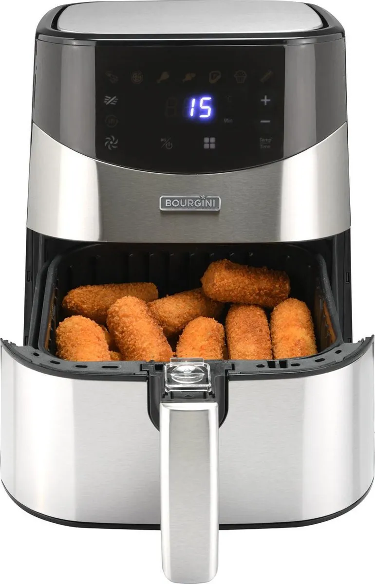 Bourgini Airfryer XXL 1500W - 4 Liter - Zwart/RVS - afbeelding 6 van 6