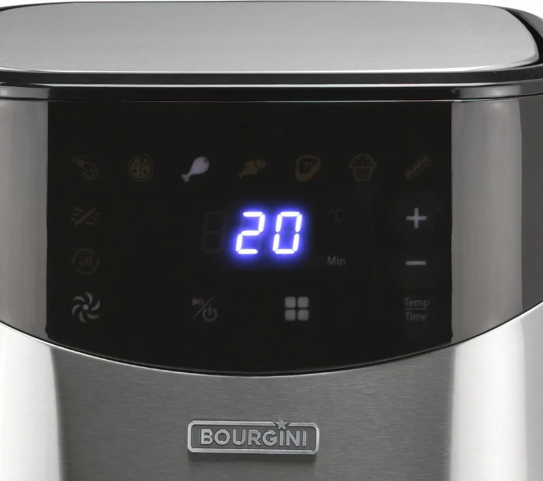 Bourgini Airfryer XXL 1500W - 4 Liter - Zwart/RVS