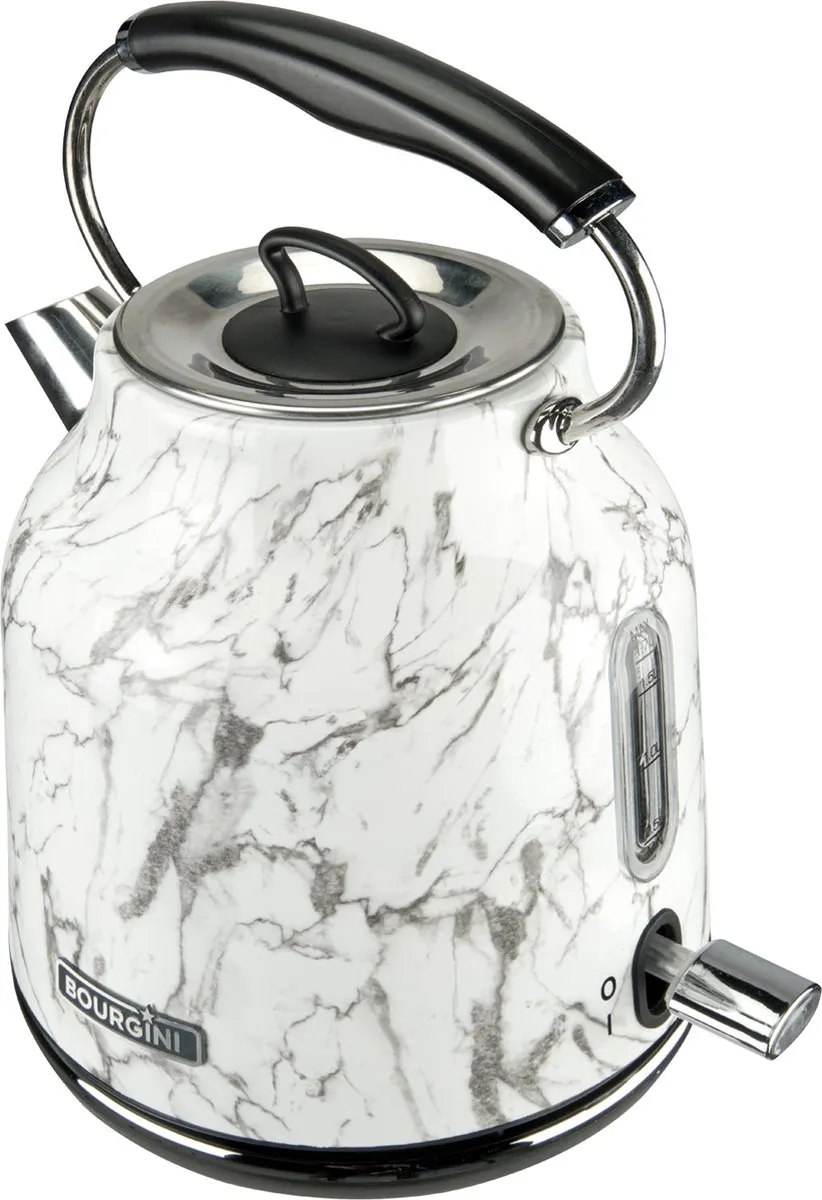 Bourgini Retro Waterkoker 1.7L - Marmerprint - 2200W - Snoerloos
