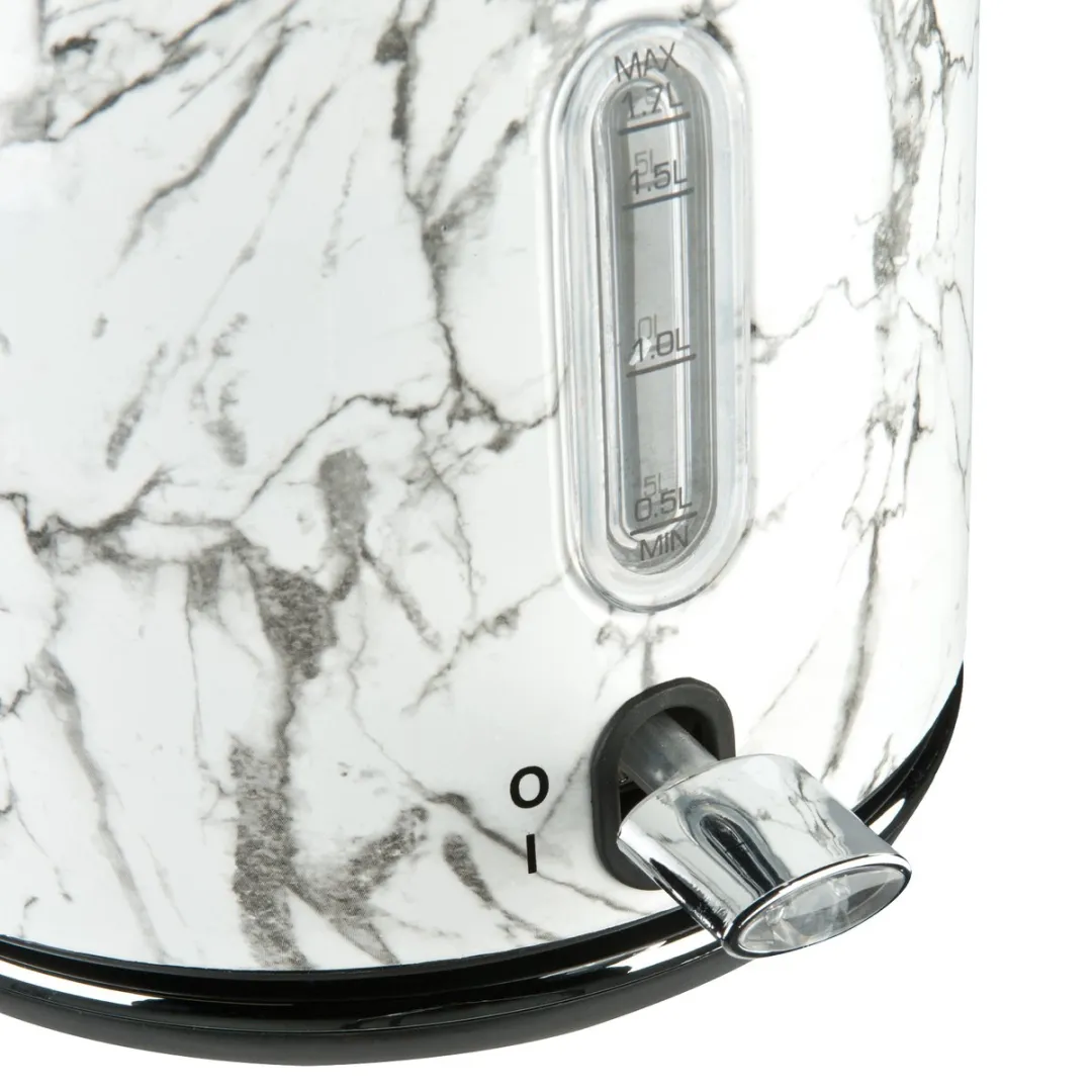 Bourgini Retro Waterkoker 1.7L - Marmerprint - 2200W - Snoerloos