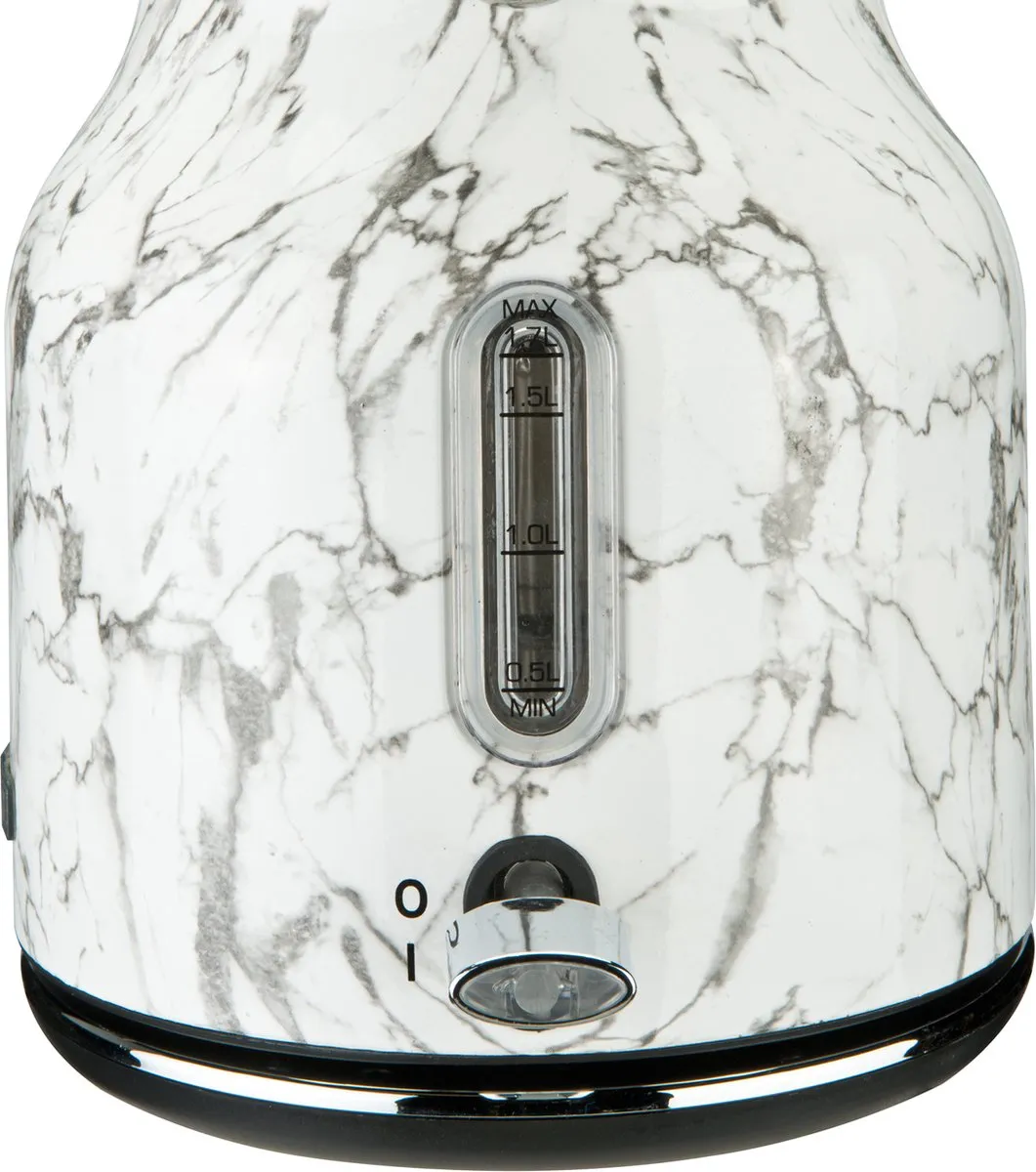 Bourgini Retro Waterkoker 1.7L - Marmerprint - 2200W - Snoerloos - afbeelding 6 van 6