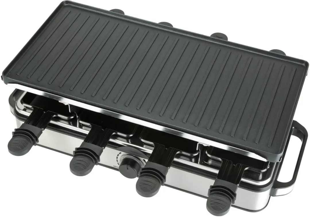 Bourgini Gourmette Raclette Pure 1400W - 8 Personen - Zwart