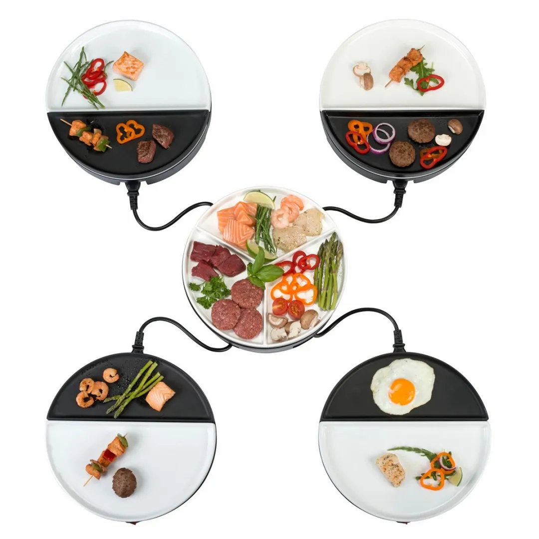 Bourgini Chef's Dinner Party Gourmetstel 1000W - 4 Personen - PFAS-vrij