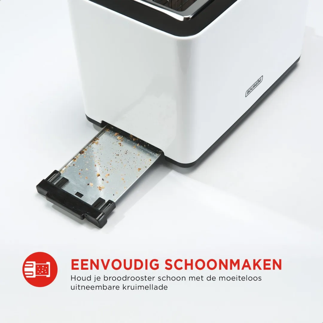 Bourgini Tosti Toaster 14.0001.02.00 - Broodrooster 850W - 2 Tosti's - Wit