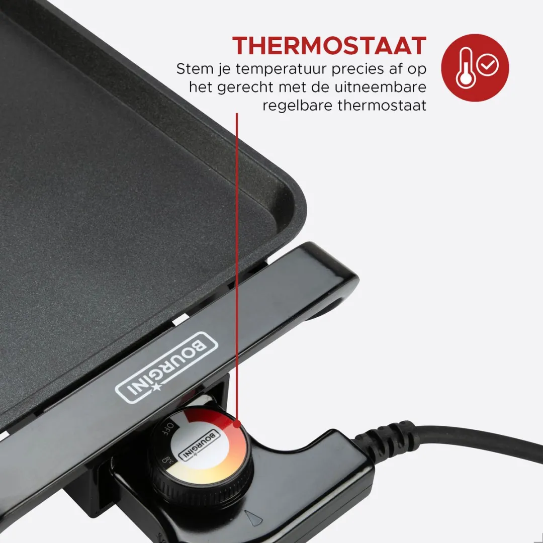 Bourgini Grillplaat XXL 90x24cm Teppanyaki - 2200W - Zwart