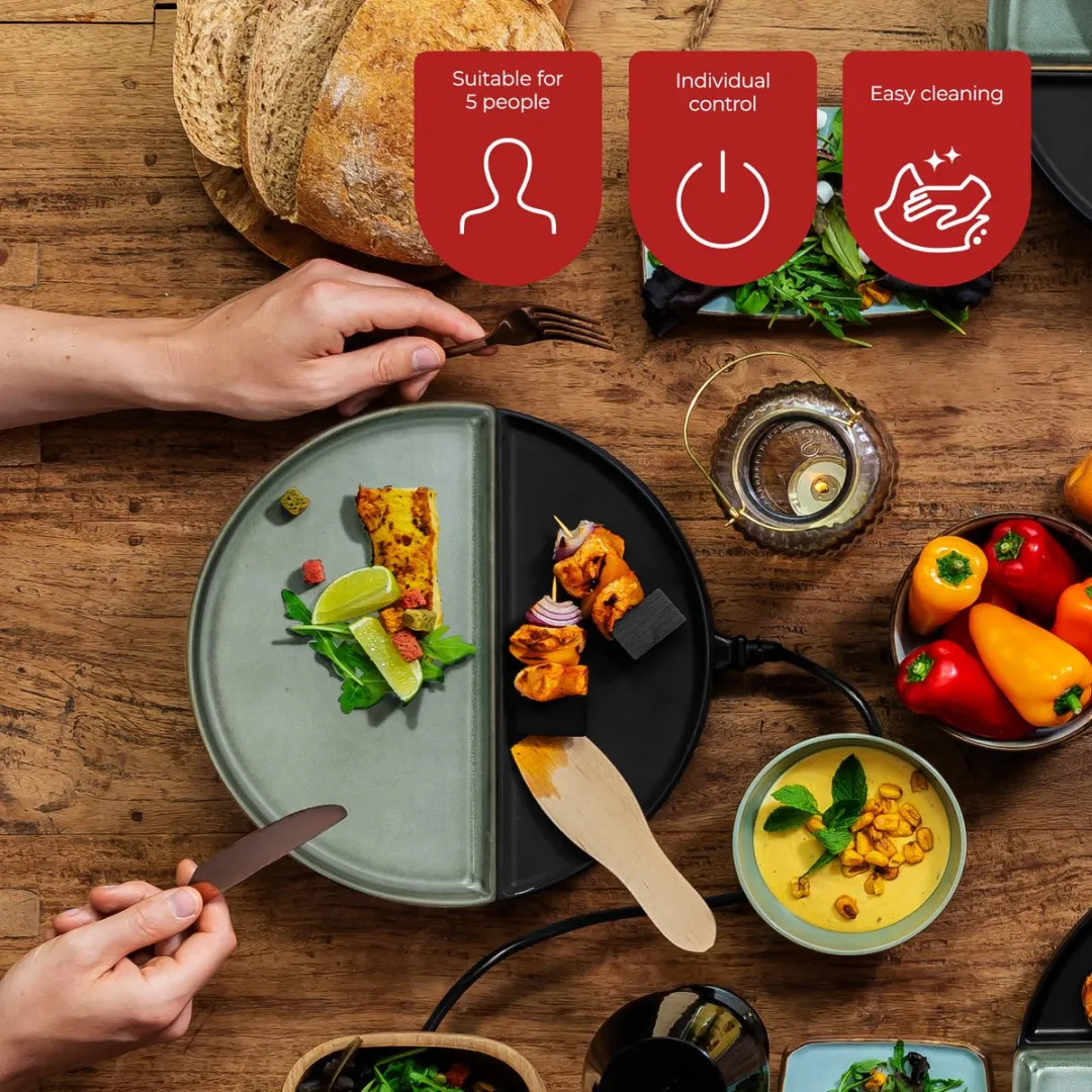 Bourgini Chef's Dinnerparty Gourmetstel 12.2050 - 5 Personen - Grijs Blauw