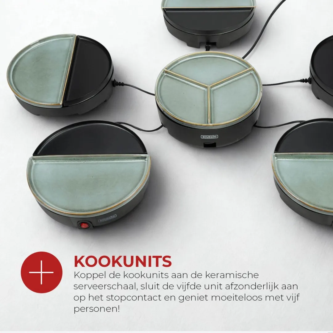 Bourgini Chef's Dinnerparty Gourmetstel 12.2050 - 5 Personen - Grijs Blauw