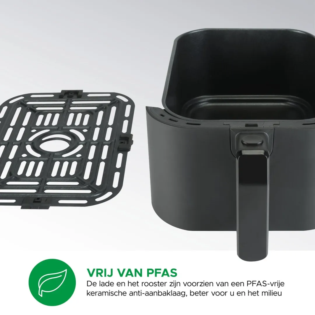 Bourgini Slimfit Airfryer Pure XL 1500W - 5L - Zwart