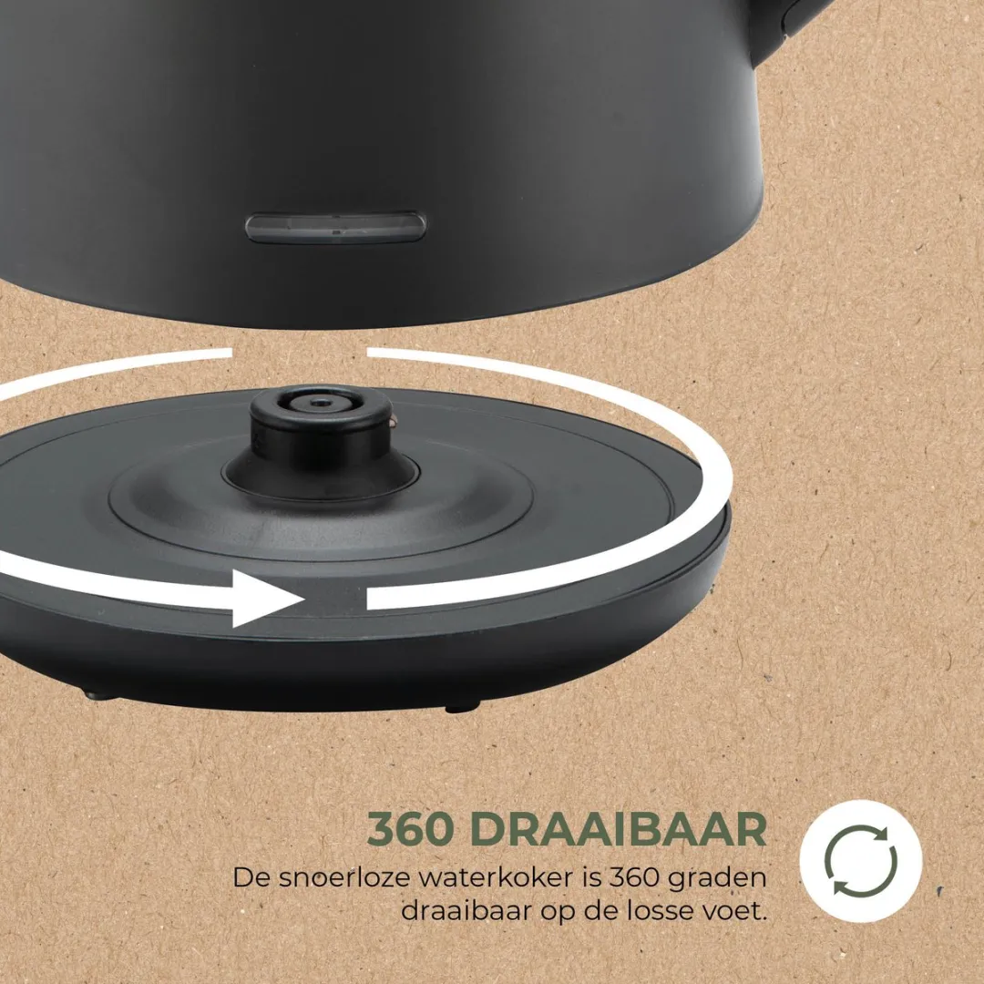 Bourgini Elements Waterkoker 1.7L - 2200W - Zwart