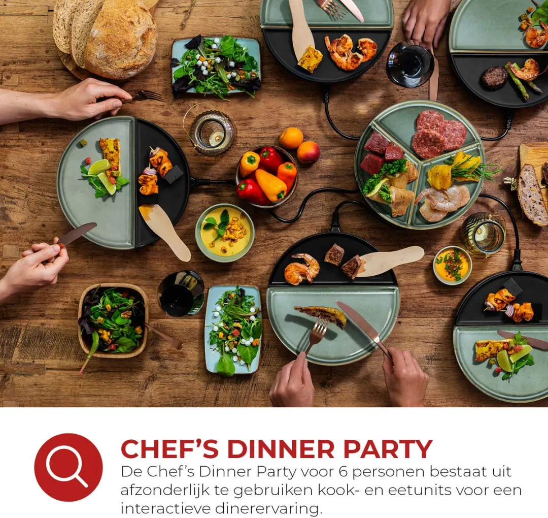 Bourgini Chef's Dinner Party Gourmetstel 15.1026 - 6 Personen - Grijs Blauw