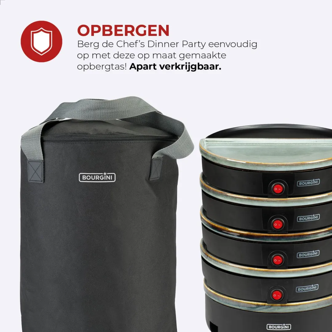 Bourgini Chef's Dinner Party Gourmetstel 1000W - 4 Personen - Grijs Blauw