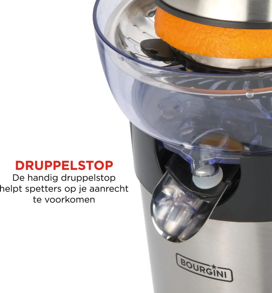 Bourgini Grand Citrus Juicer Elektrische Citruspers RVS - afbeelding 4 van 6