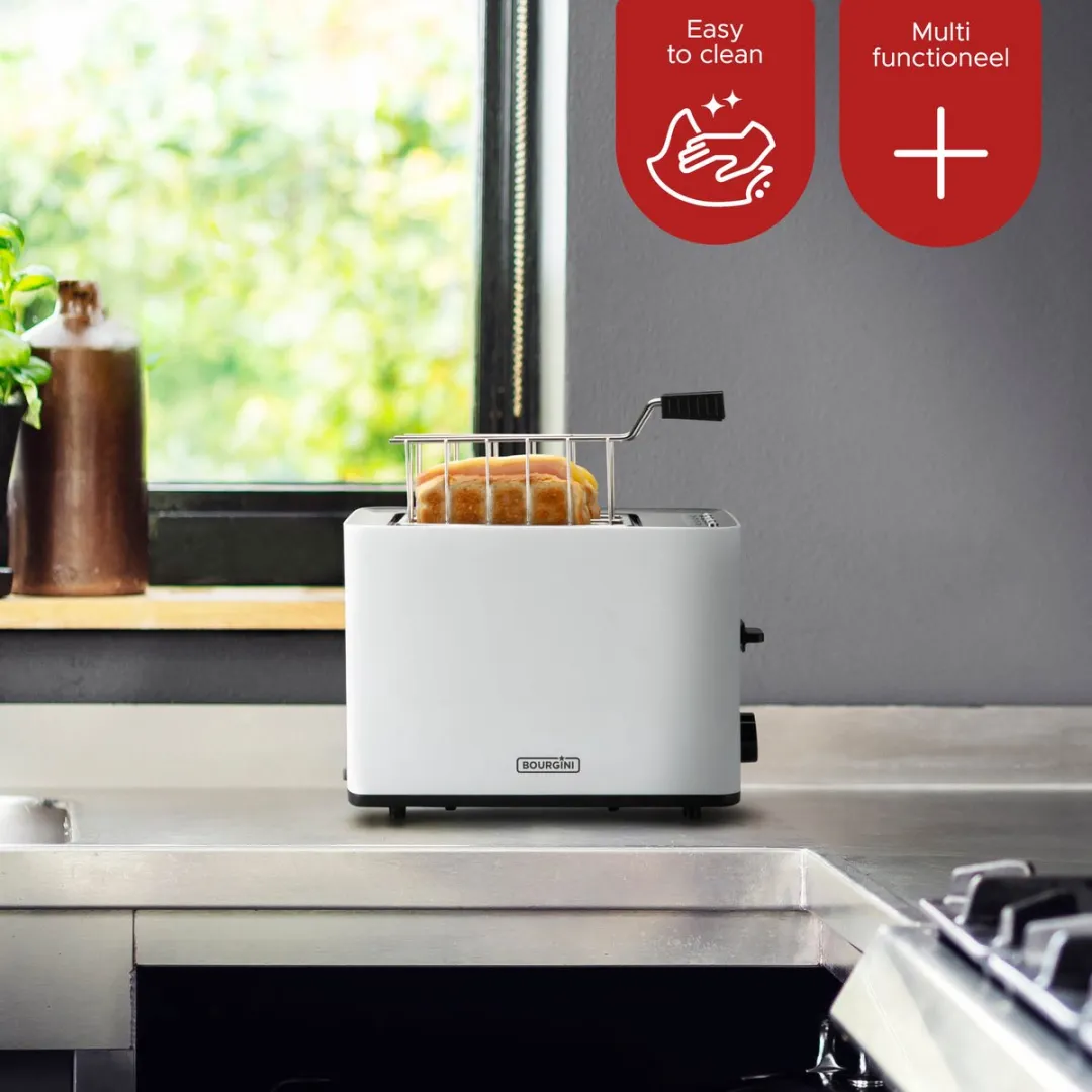 Bourgini Tosti Toaster 14.0001.02.01 - 850W - 2 Tosti's - Mat Wit