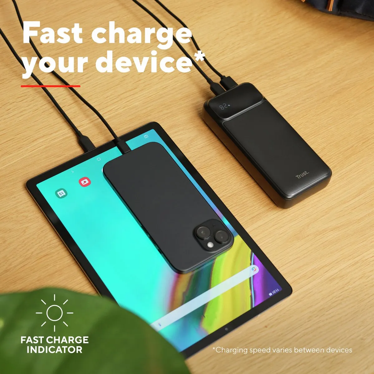 Trust Avala Powerbank 20000mAh 20W - 3x USB - Zwart - afbeelding 6 van 6