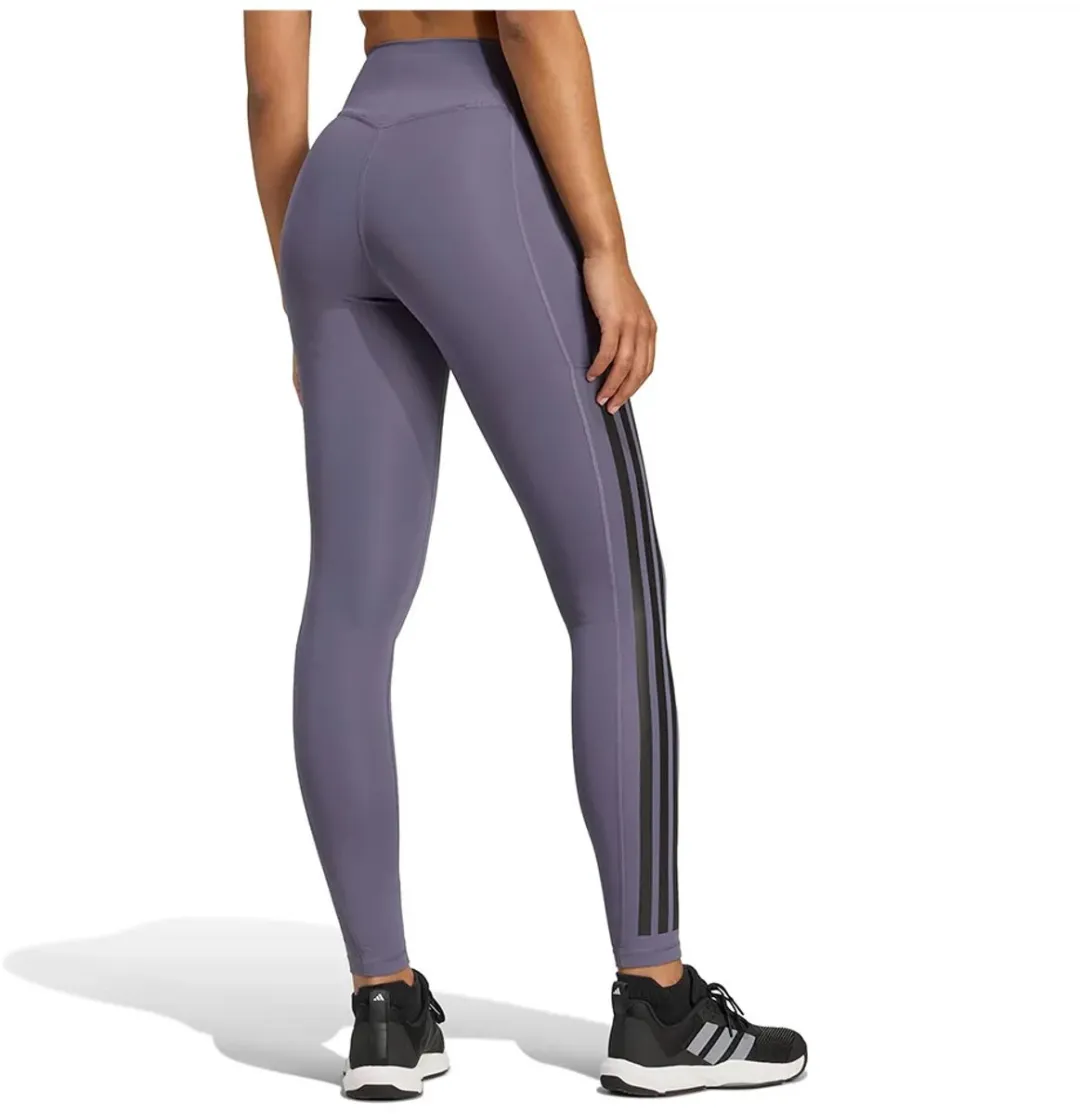Adidas Optime 3 Stripes Leggings - Paars S