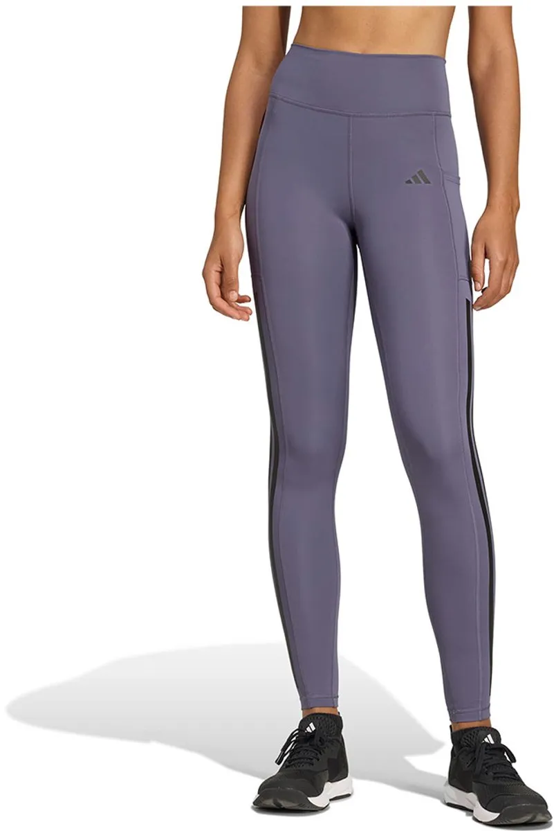 Adidas Optime 3 Stripes Leggings - Paars S