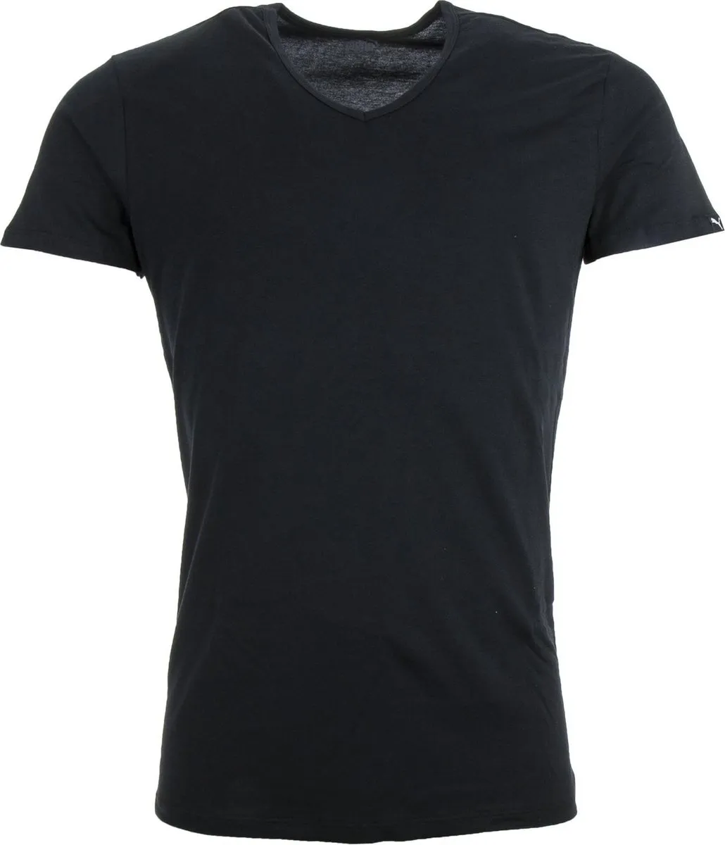PUMA Basic 2P V-Neck Sportshirt Heren - M - Zwart