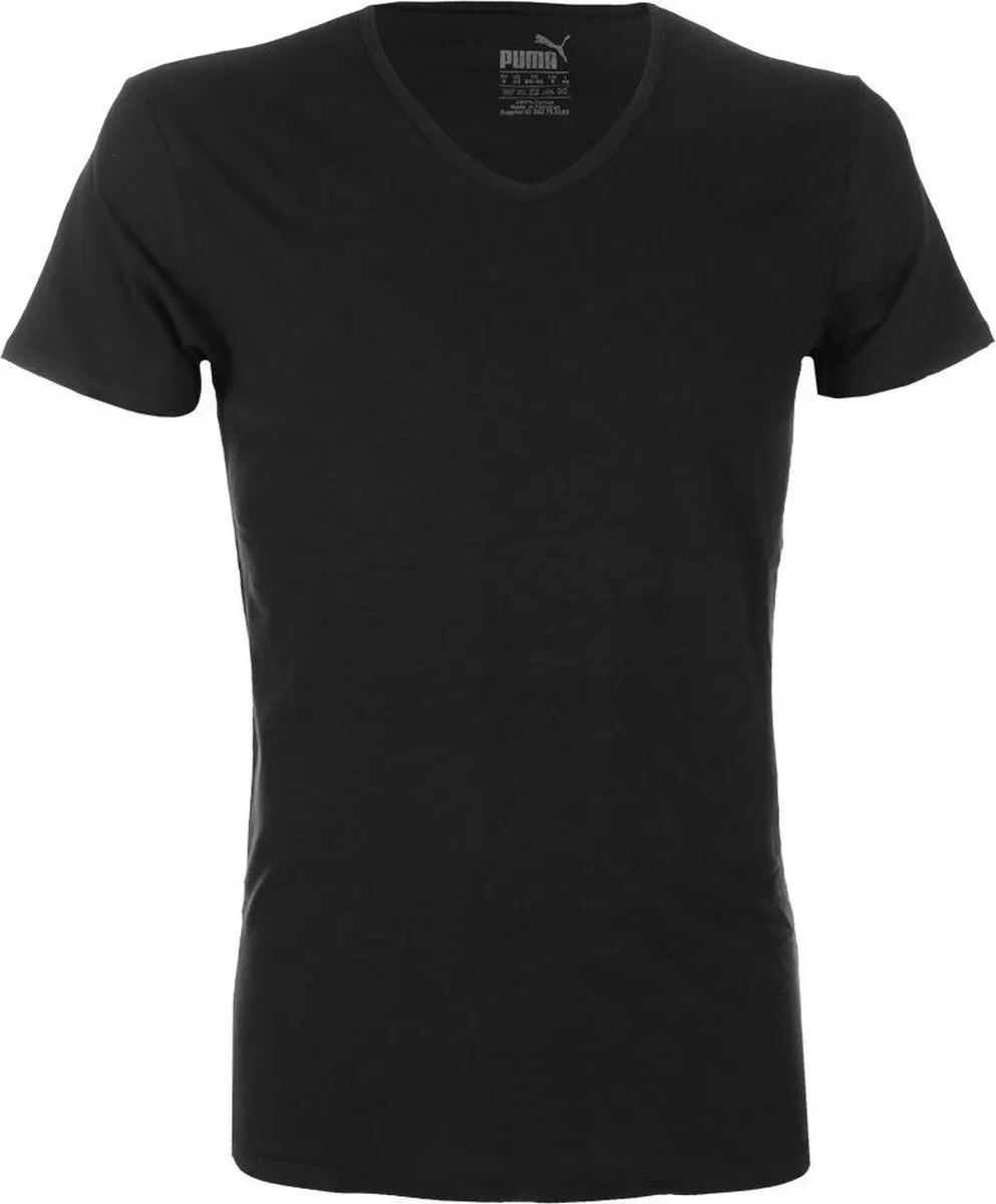 PUMA Basic 2P V-Neck Sportshirt Heren - M - Zwart