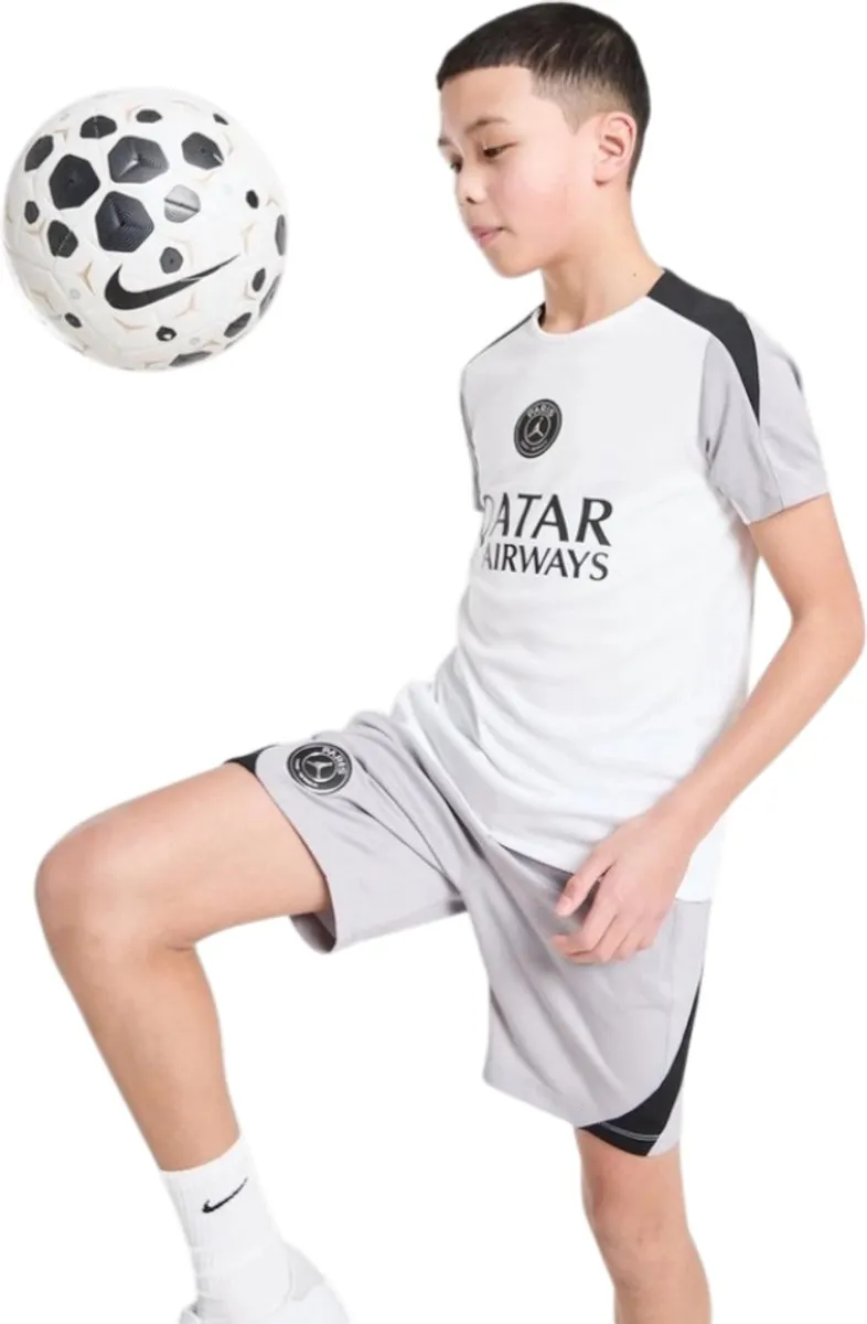 Nike PSG Strike Trainingsshirt 25/26 - Wit/Grijs/Zwart - Maat L (147-158) - Kids