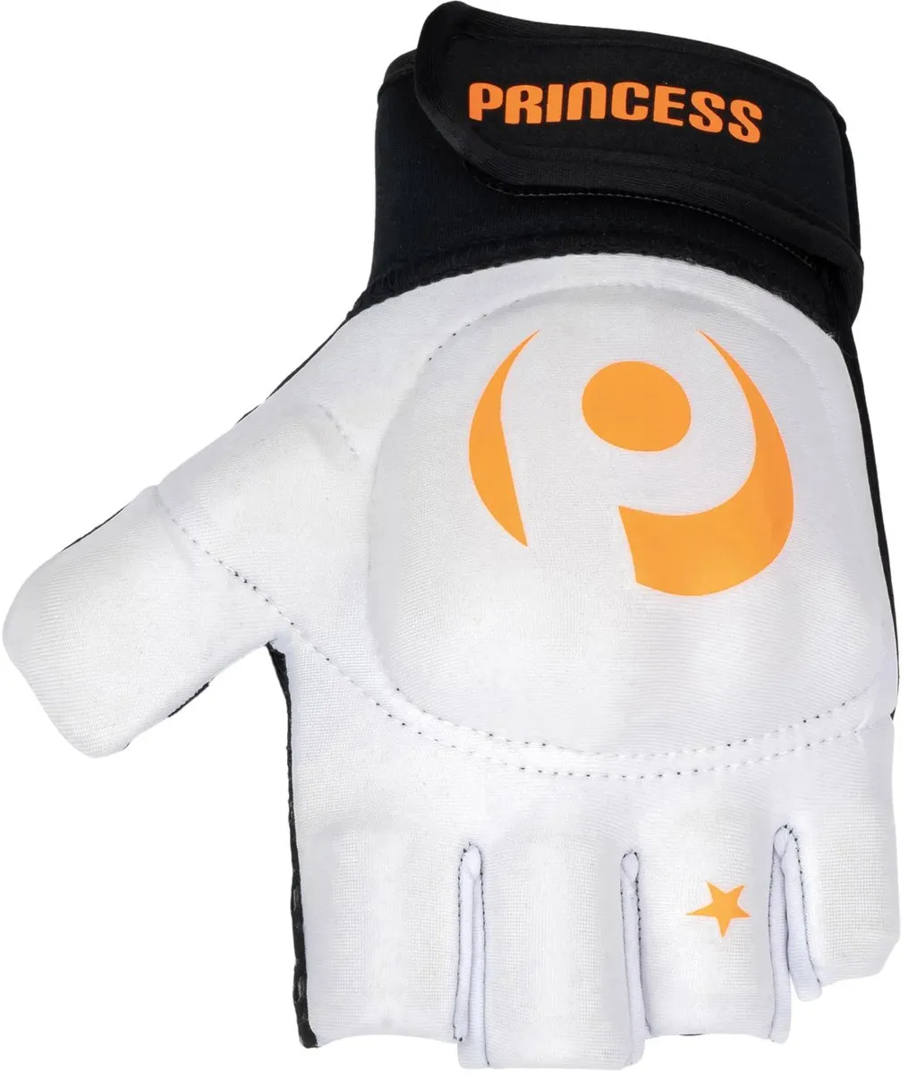 Princess Competition Player Hockeyhandschoen - Linkerhand XS - Wit/Orange/Zwart