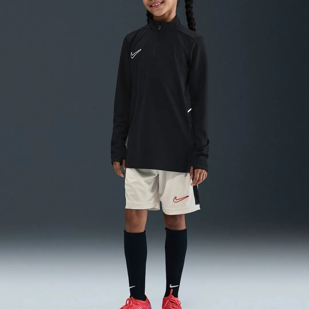 Nike Dri-FIT Academy 25 Short Junior HJ3718-133 - Maat 140 - Wit/Zwart/Rood