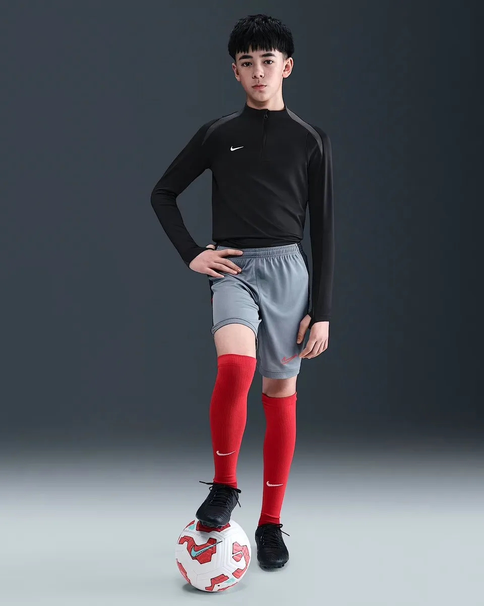 Nike Dri-FIT Academy 25 Short Junior HJ3718-133 - Maat 140 - Wit/Zwart/Rood