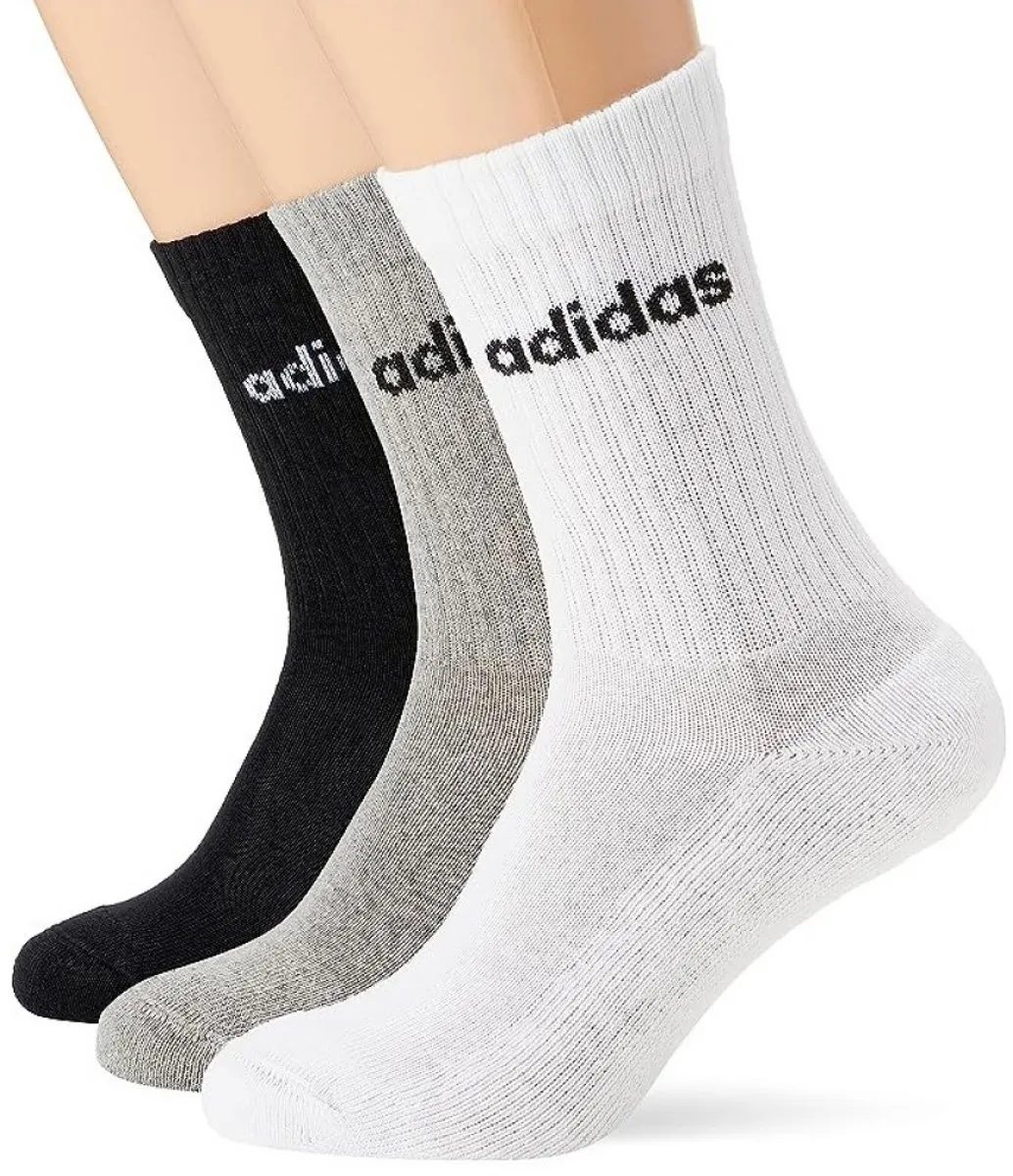 adidas Linear Gevoerde Sokken - 3 Paar - Grijs - 37-39