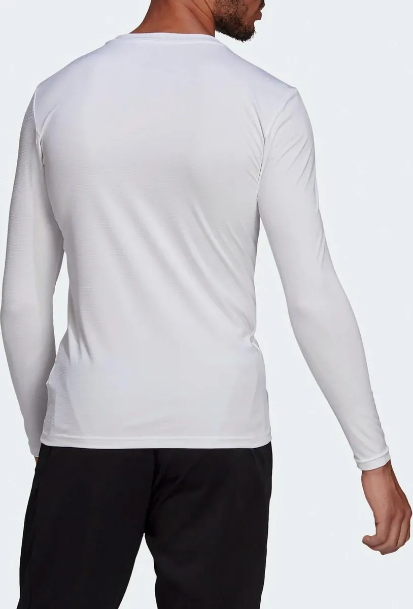 adidas Team Base Longsleeve Heren S - Wit/Zwart