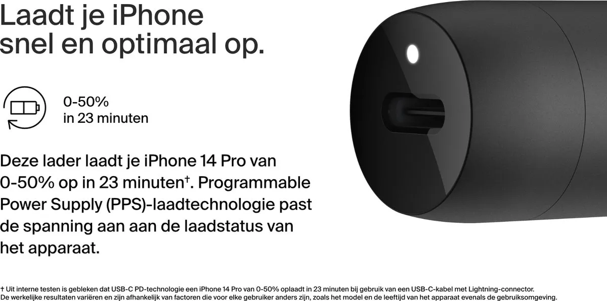 Belkin BoostCharge 30W USB-C Autolader + Lightning-kabel - Zwart - afbeelding 6 van 6
