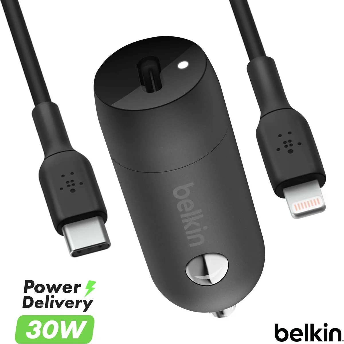 Belkin BoostCharge 30W USB-C Autolader + Lightning-kabel