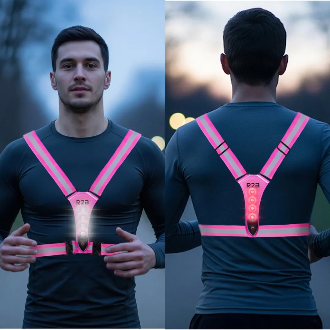 R2B Hardloopverlichtingsvest - One Size - Roze