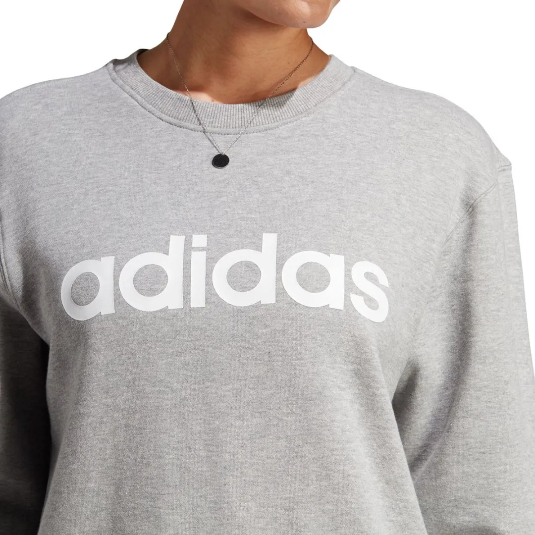 Adidas Essentials Linear Sweater Dames - Grijs - Maat XL