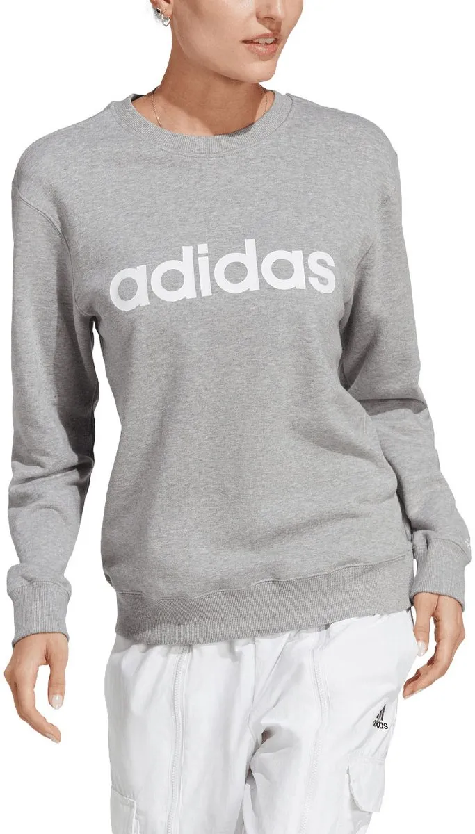 Adidas Essentials Linear Sweater Dames - Grijs - Maat XL