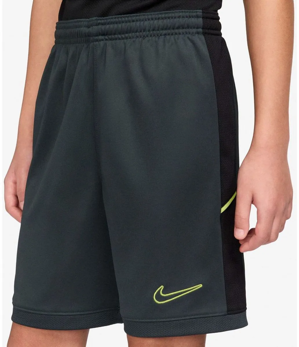 Nike Dri-FIT Academy 25 Short Junior HJ3718-390 - Maat 128 - Donkergrijs/Zwart/Groen