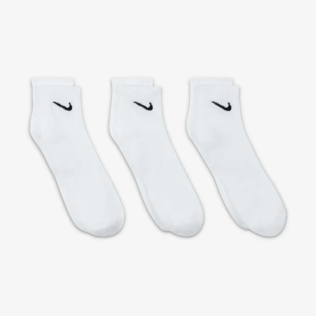 Nike Everyday Cushion Ankle SX7667-100 Sportsokken - 3 Paar - Wit/Zwart