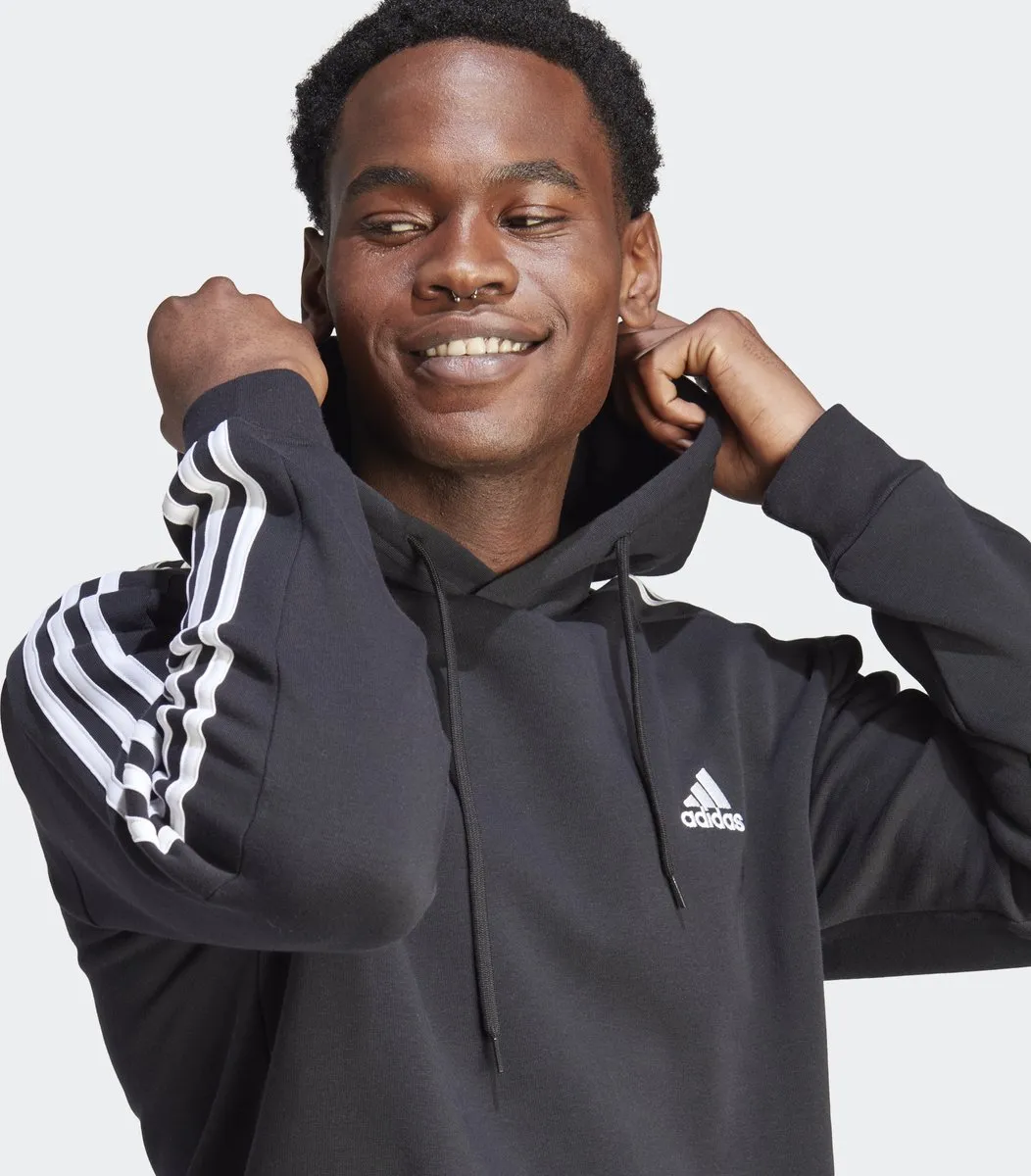 adidas Essentials Fleece 3-Stripes Hoodie S - Zwart