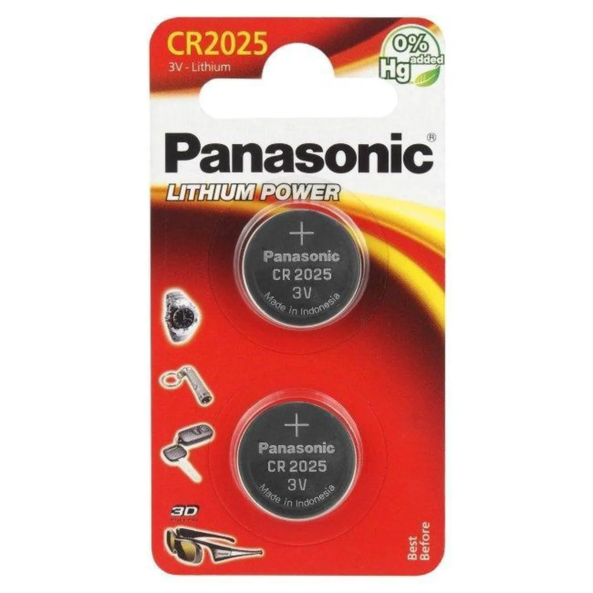 Panasonic CR2025 Knoopcelbatterij 165mAh