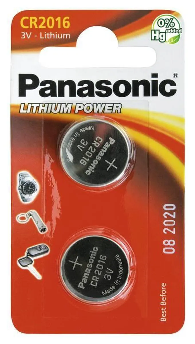Panasonic CR2025 Knoopcelbatterij 165mAh - 2 Stuks