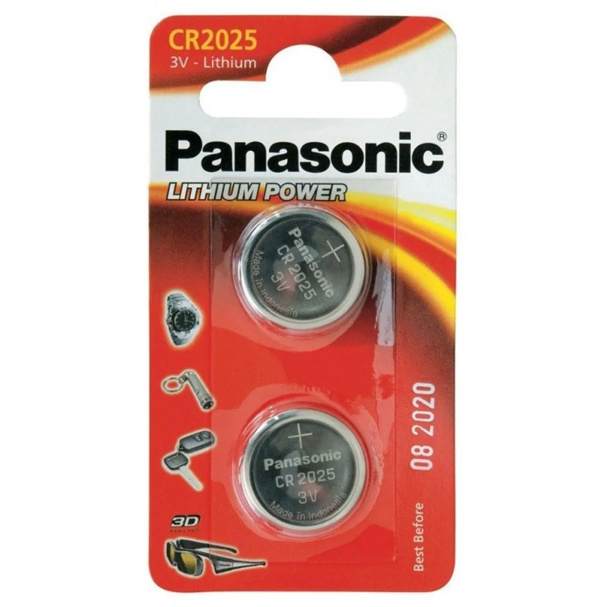 Panasonic CR2025 Knoopcelbatterij 165mAh - 2 Stuks