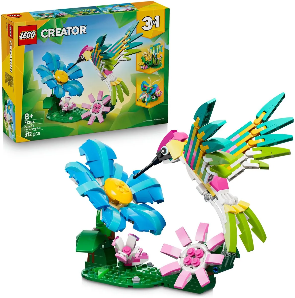 LEGO Creator 3in1 Wilde Dieren 31384 Kleurrijke Kolibrie - Multicolor