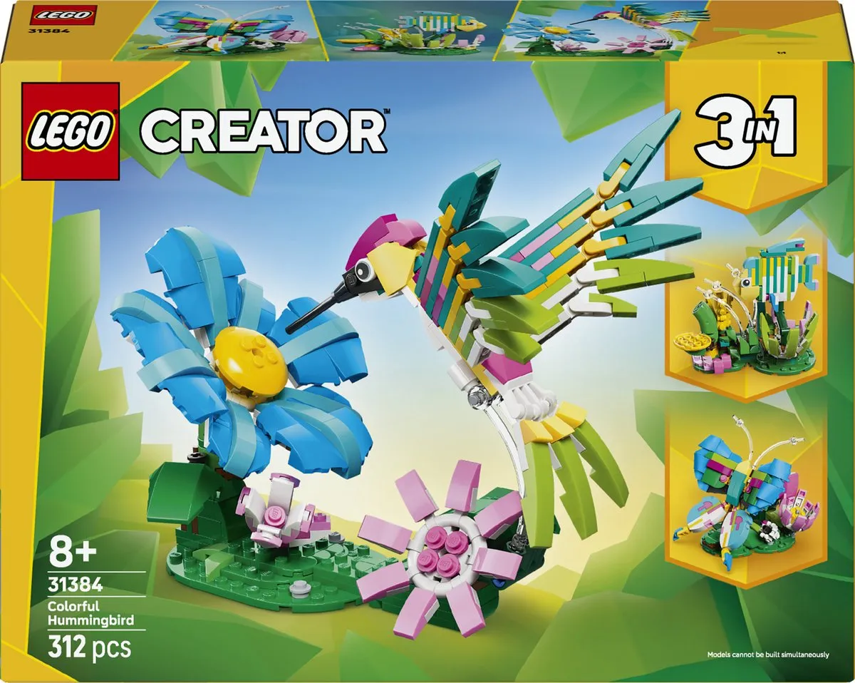 LEGO Creator 3in1 Wilde Dieren 31384 Kleurrijke Kolibrie - Multicolor