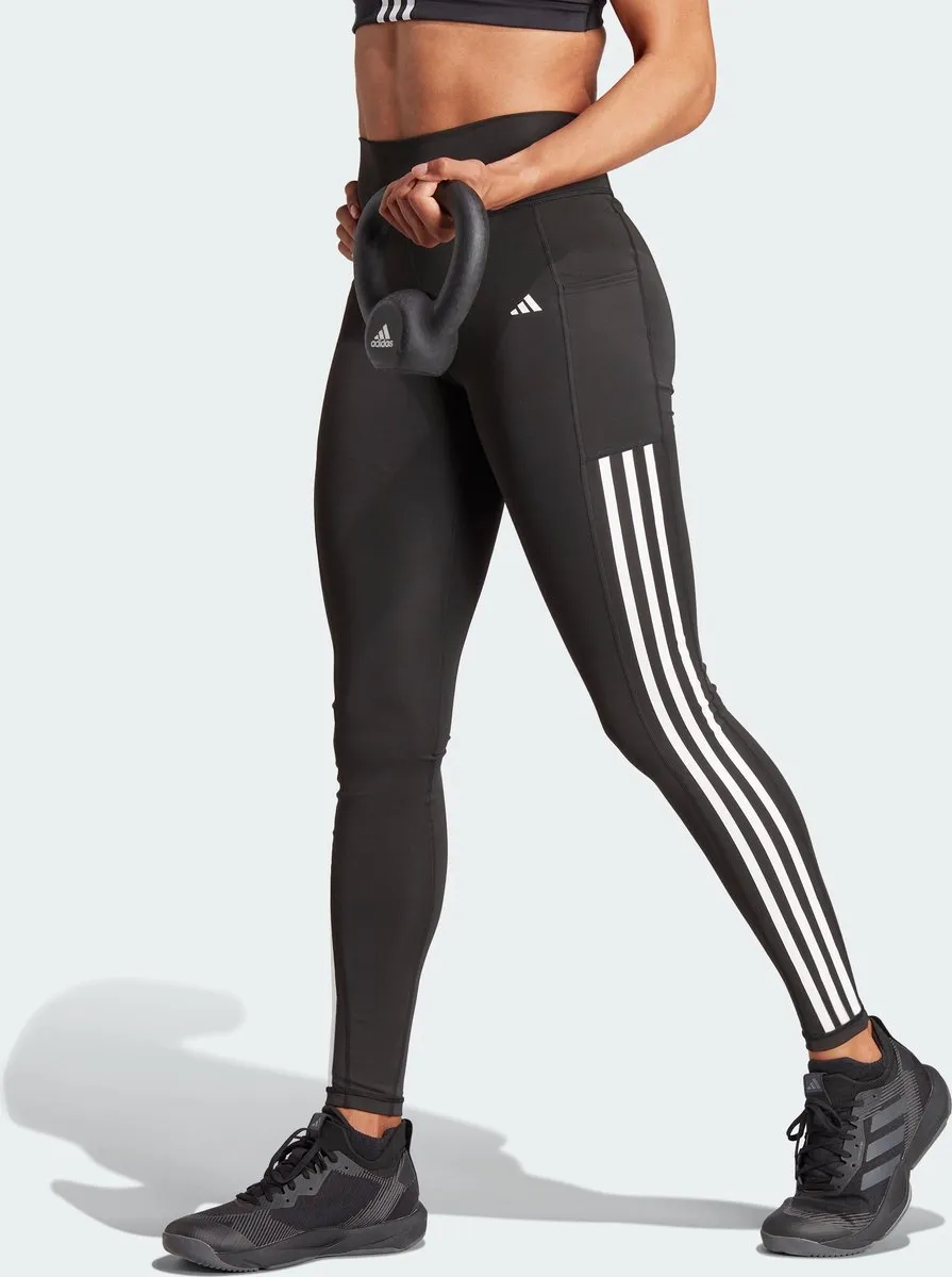adidas Performance Optime 3-Stripes Lange Legging XXS - Zwart