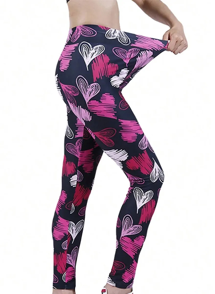 RedParrot Yoga Legging Love - Hartjes - Dames - L - Zwart/Rozerood - afbeelding 6 van 6